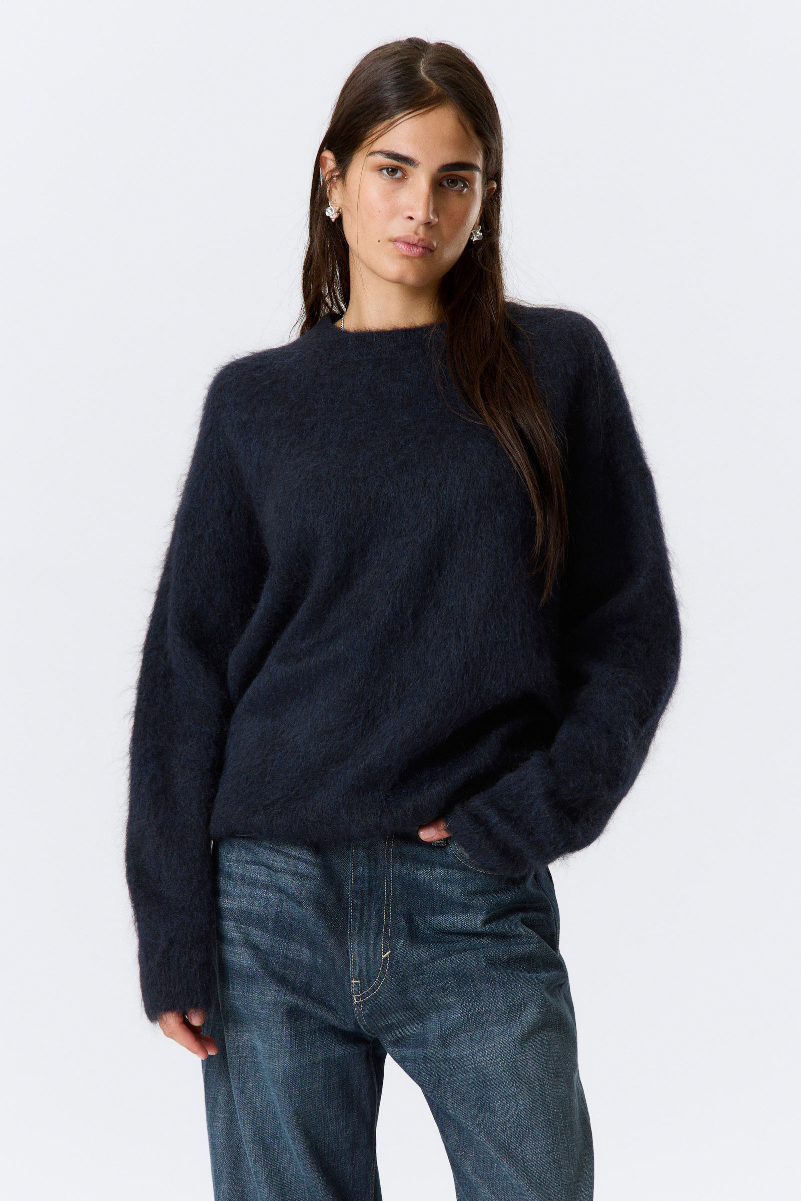 Oversized Knitted Mohair Blend Sweater von Weekday