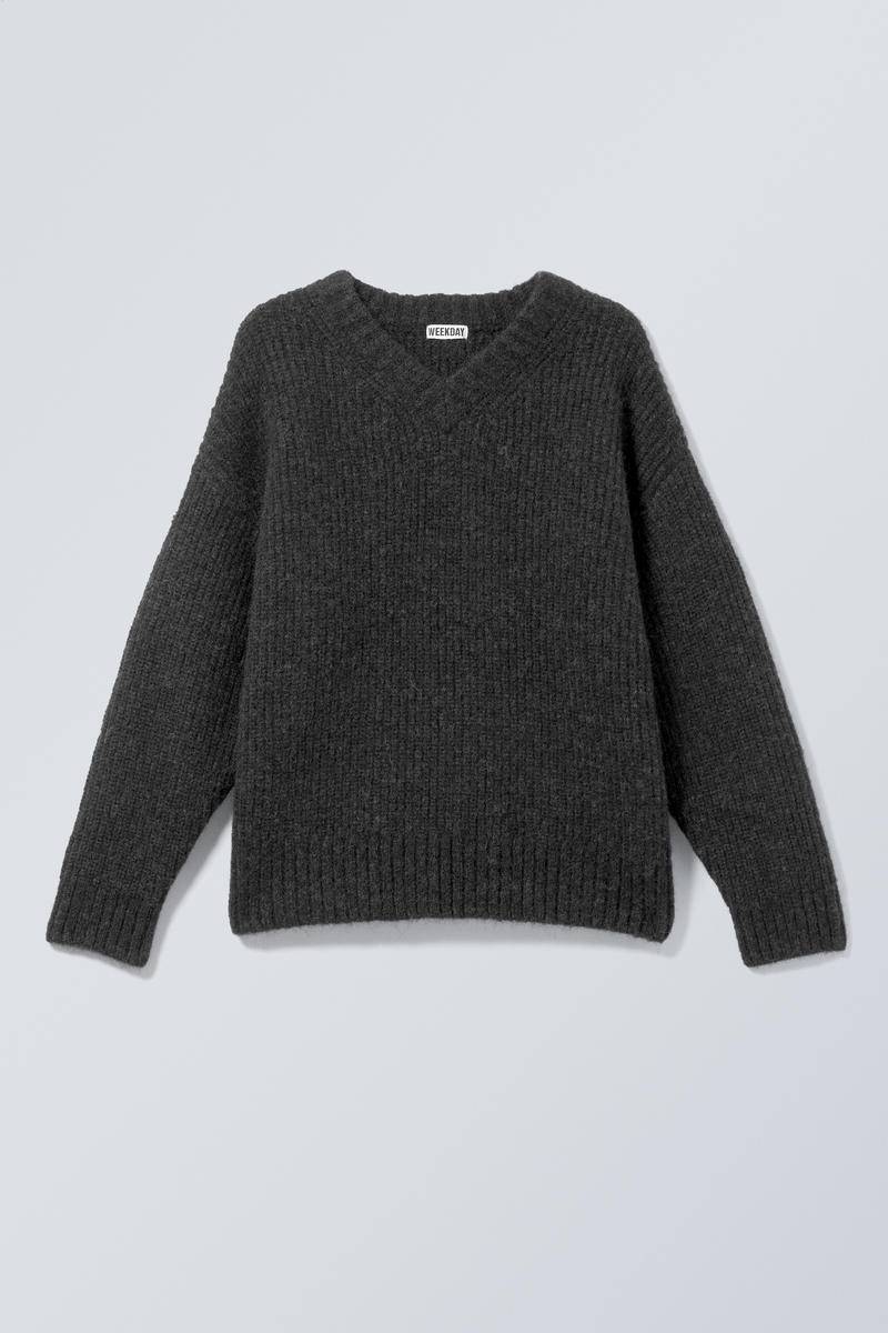 Oversized Knitted Wool-Blend Sweater von Weekday