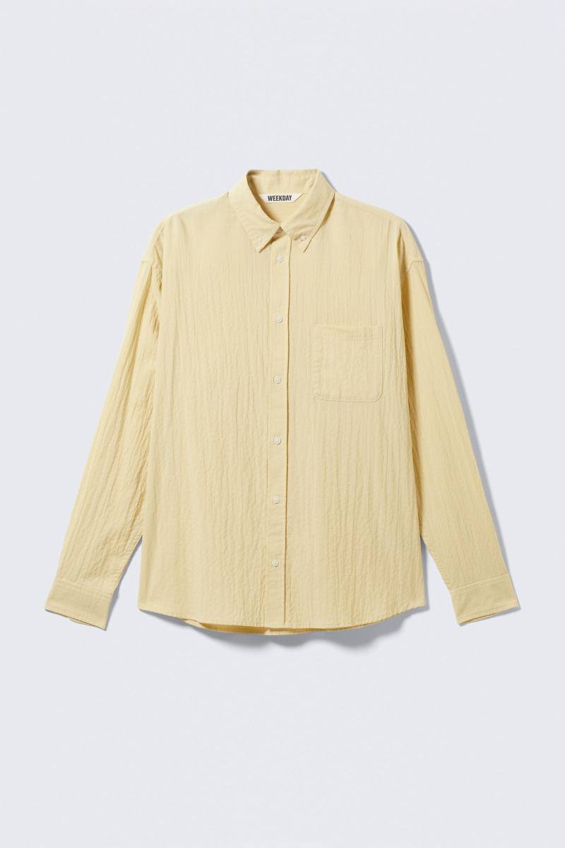 Oversized Seersucker Button Down Shirt von Weekday