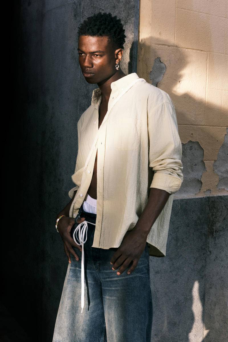 Oversized Seersucker Button Down Shirt von Weekday