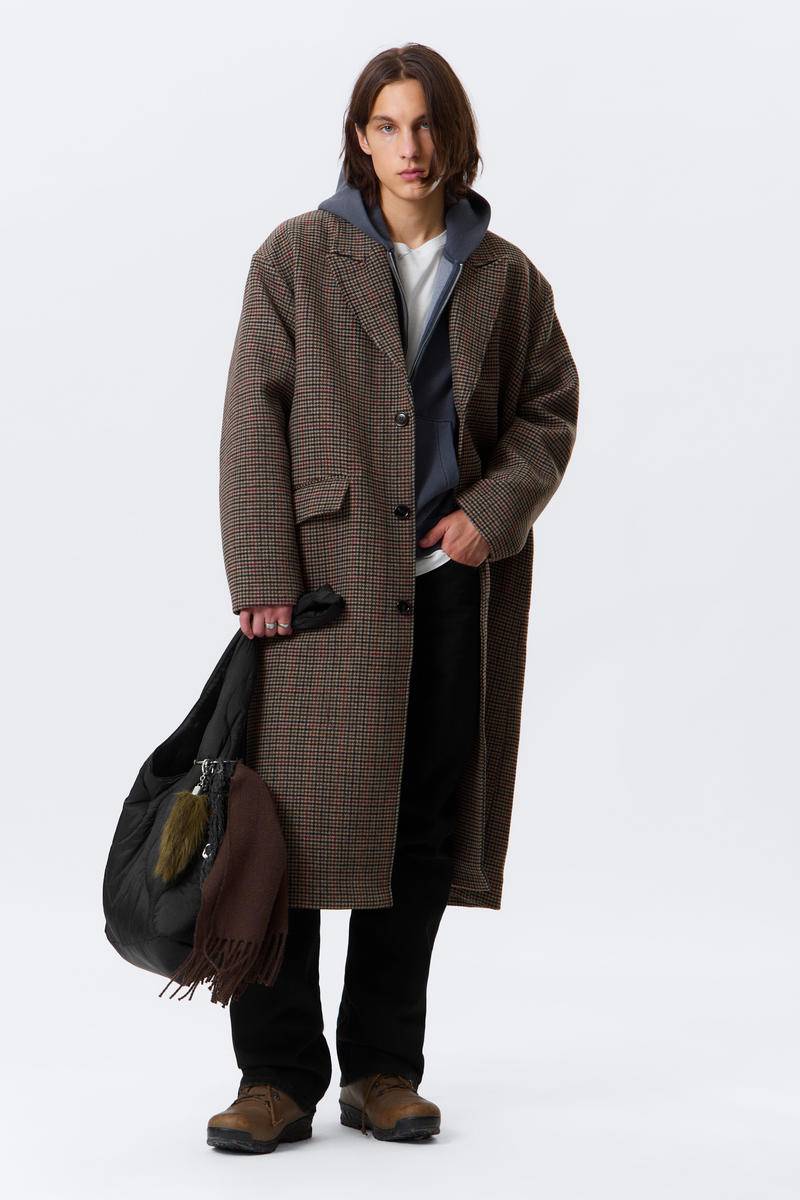 Oversized Single-Breasted Wool Blend Coat von Weekday