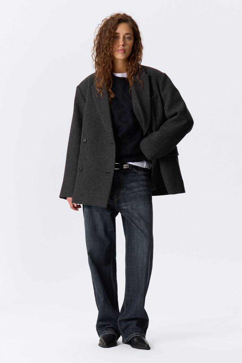 Oversized Wool-Blend Double-Breasted Blazer von Weekday