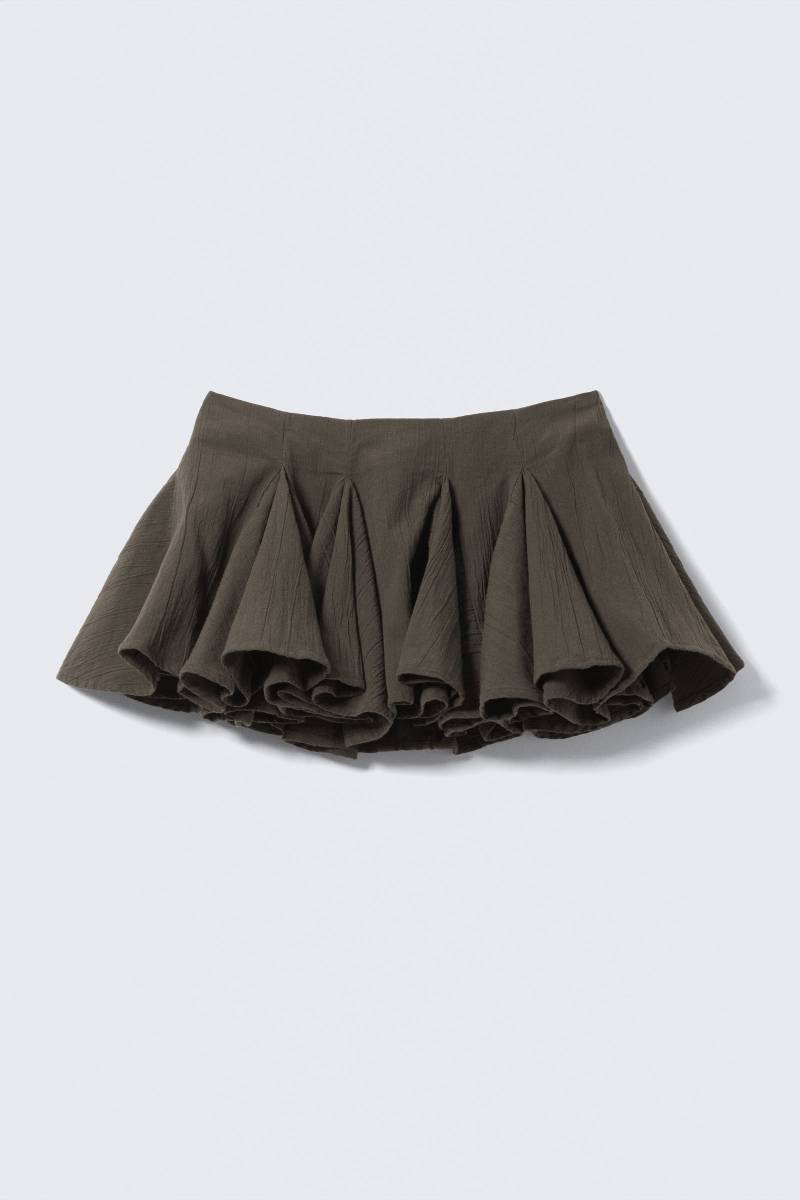 Pleated Cotton Mini Skirt von Weekday