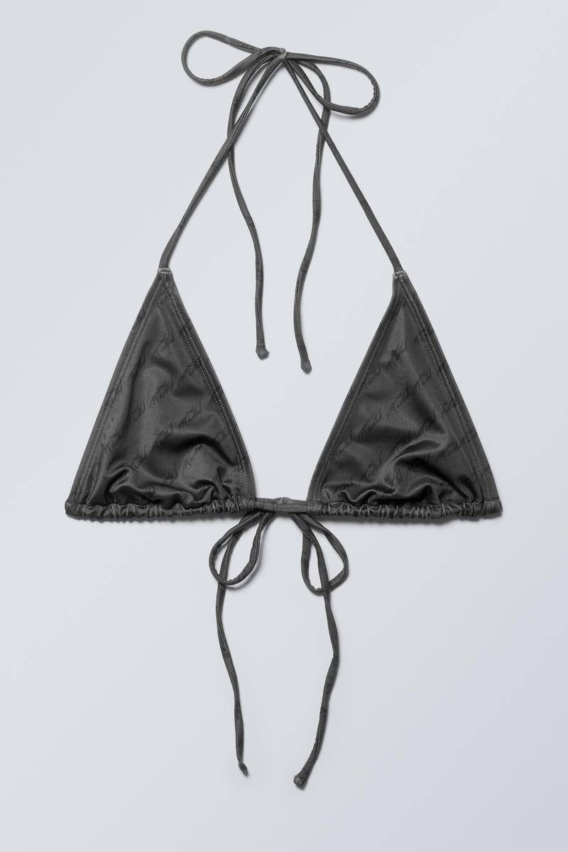Printed Triangle Halter Bikini Top von Weekday