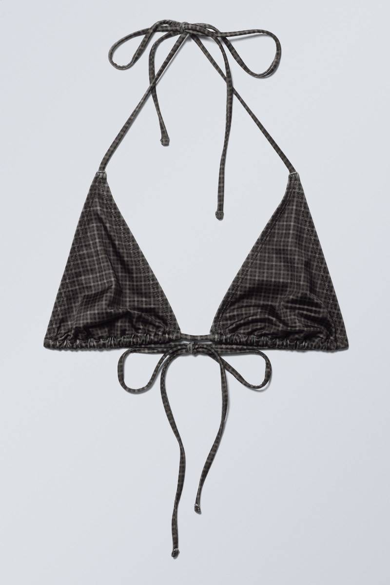 Printed Triangle Halter Bikini Top von Weekday