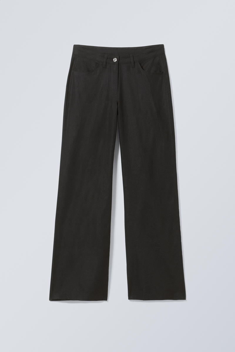 Regular Fit Linen Blend Trousers von Weekday