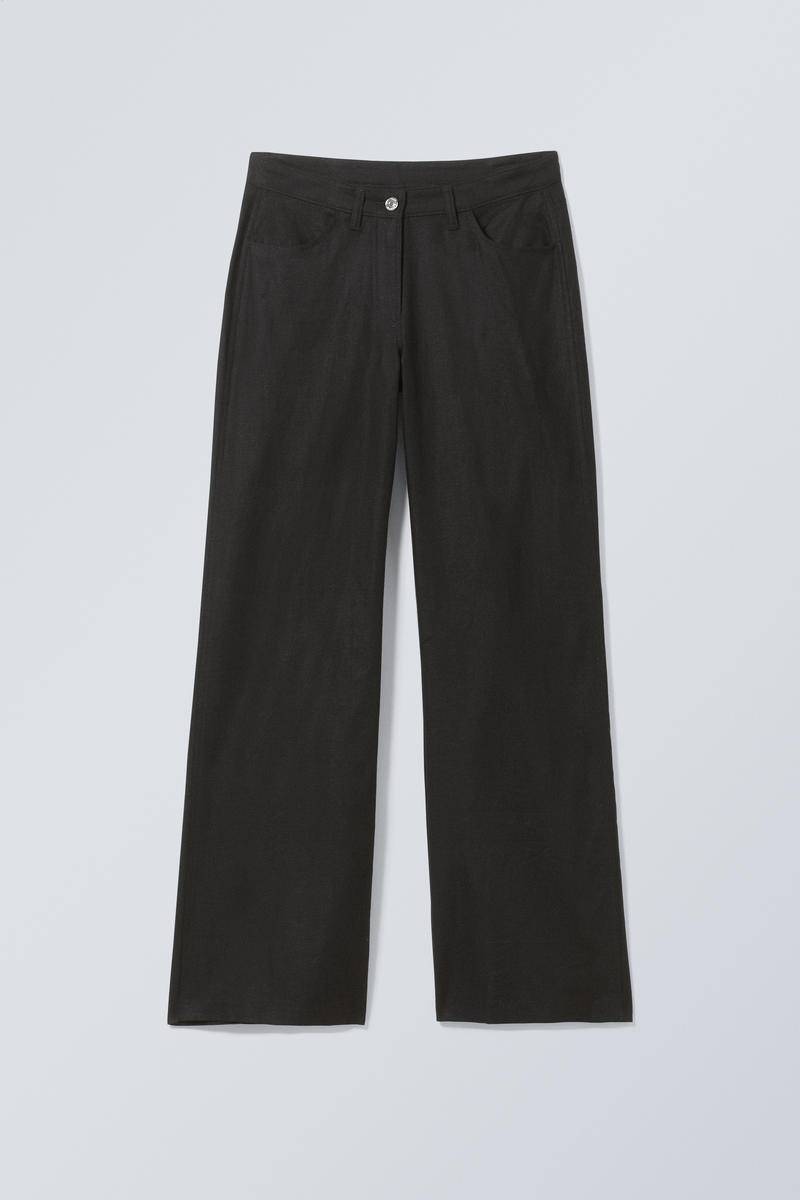 Regular Fit Linen Blend Trousers von Weekday