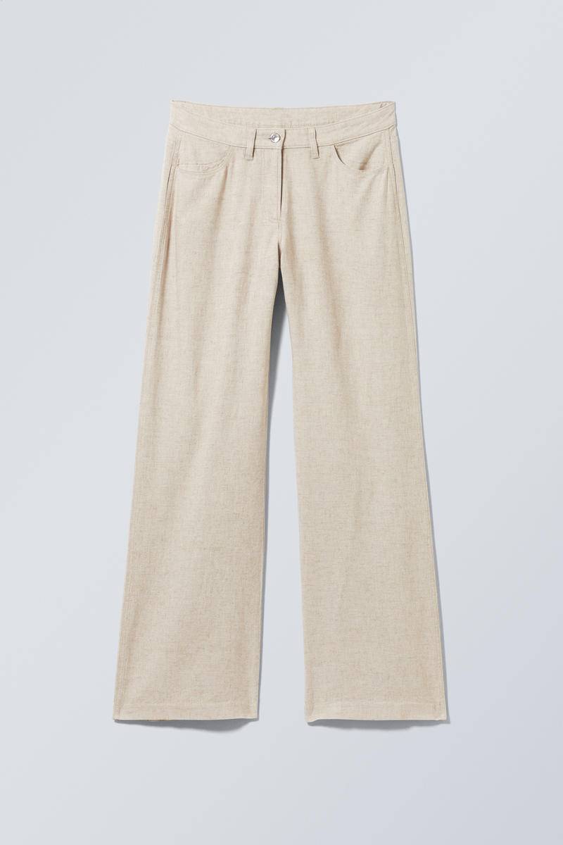 Regular Fit Linen Blend Trousers von Weekday