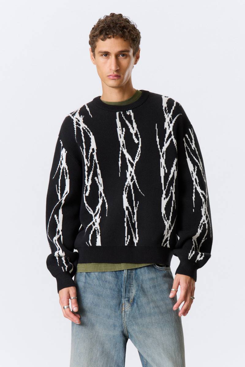 Regular Jacquard Knitted Graphic Sweater von Weekday