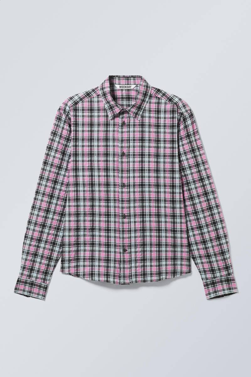 Relaxed Checked Long-Sleeved Shirt von Weekday