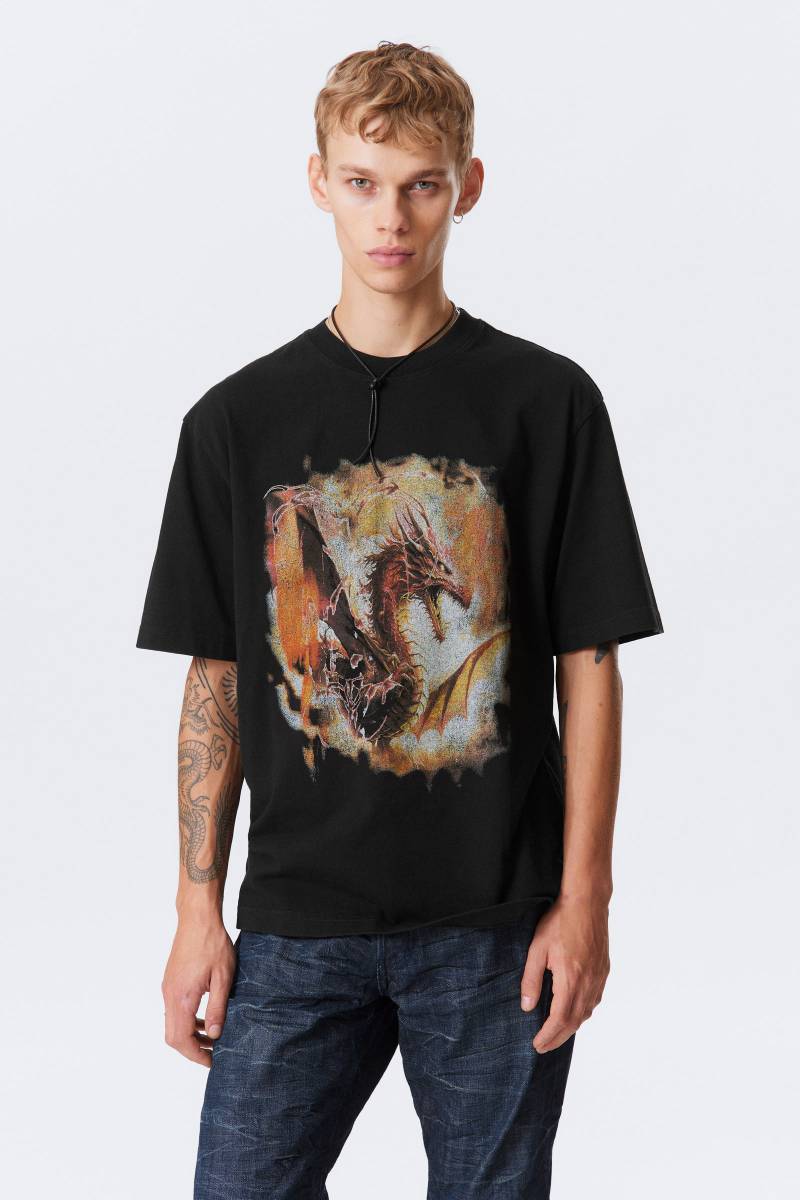 Relaxed Graphic Printed T-shirt von Weekday