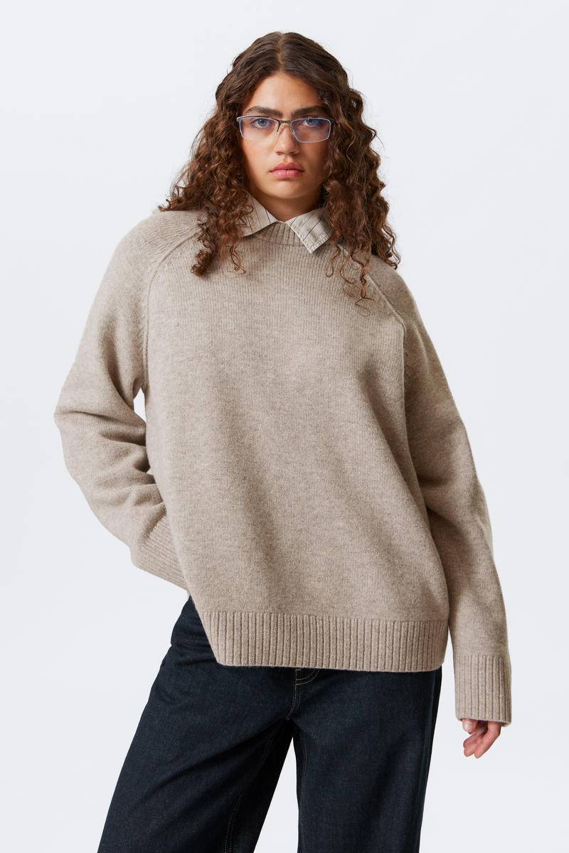 Relaxed Knitted Wool Sweater von Weekday