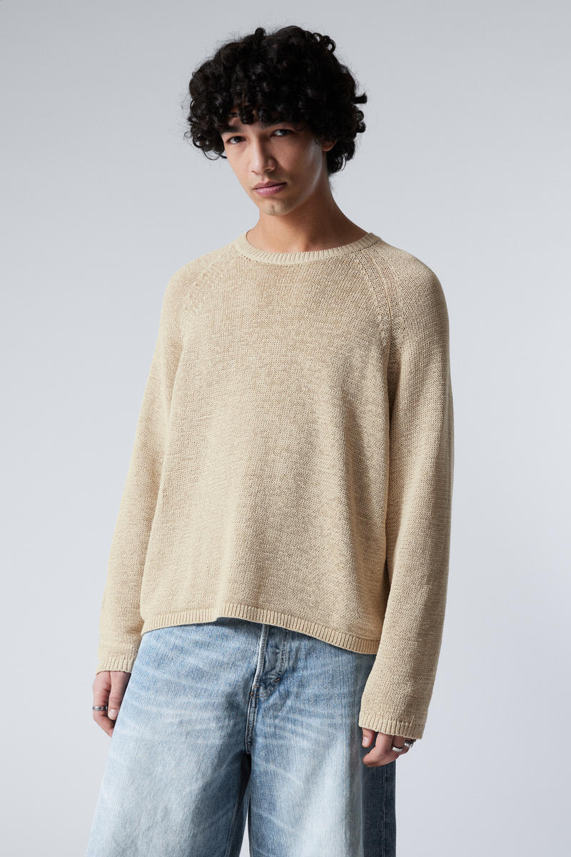 Relaxed Raglan-Sleeved Knitted Sweater von Weekday