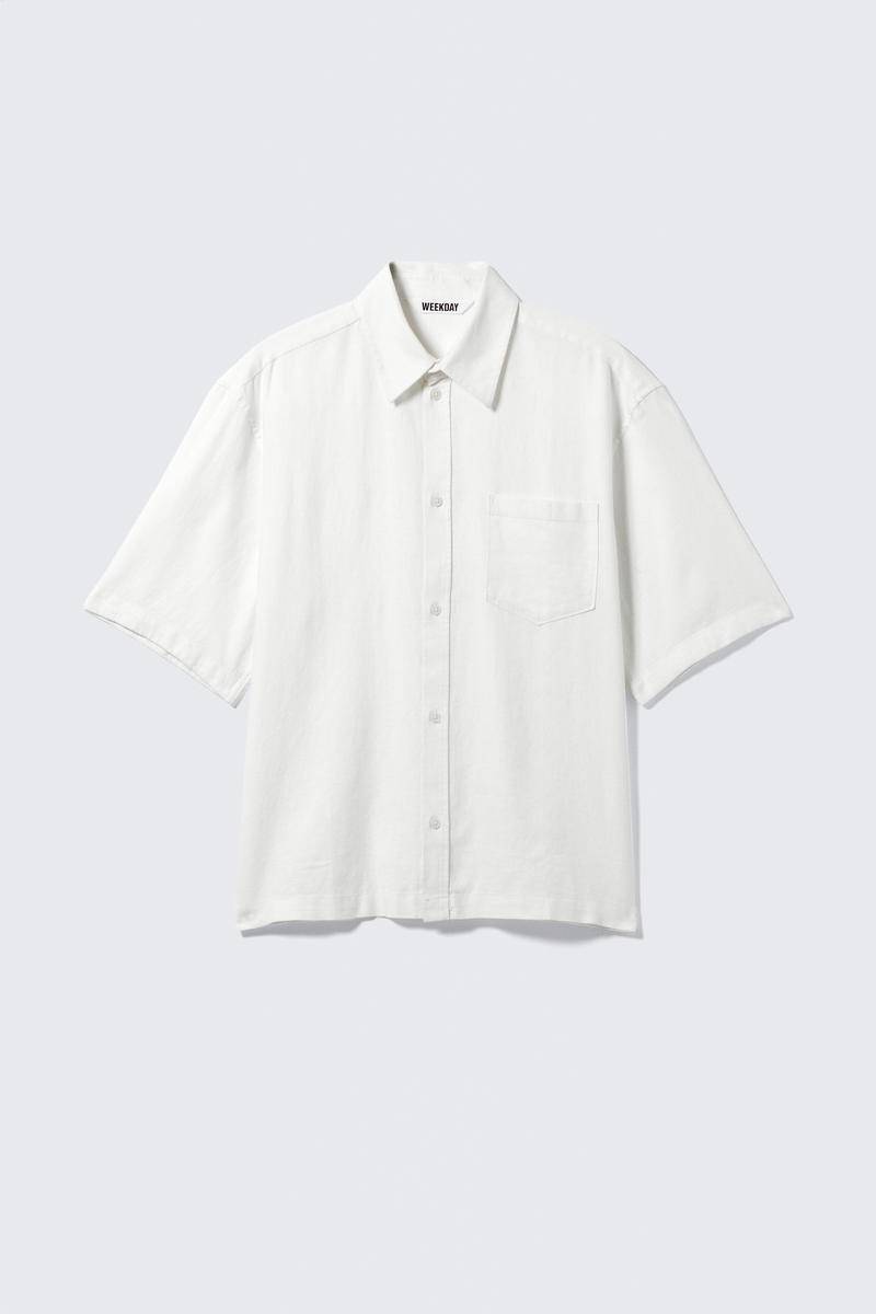 Relaxed Short-Sleeved Linen-Blend Shirt von Weekday