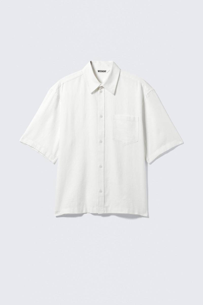 Relaxed Short-Sleeved Linen-Blend Shirt von Weekday