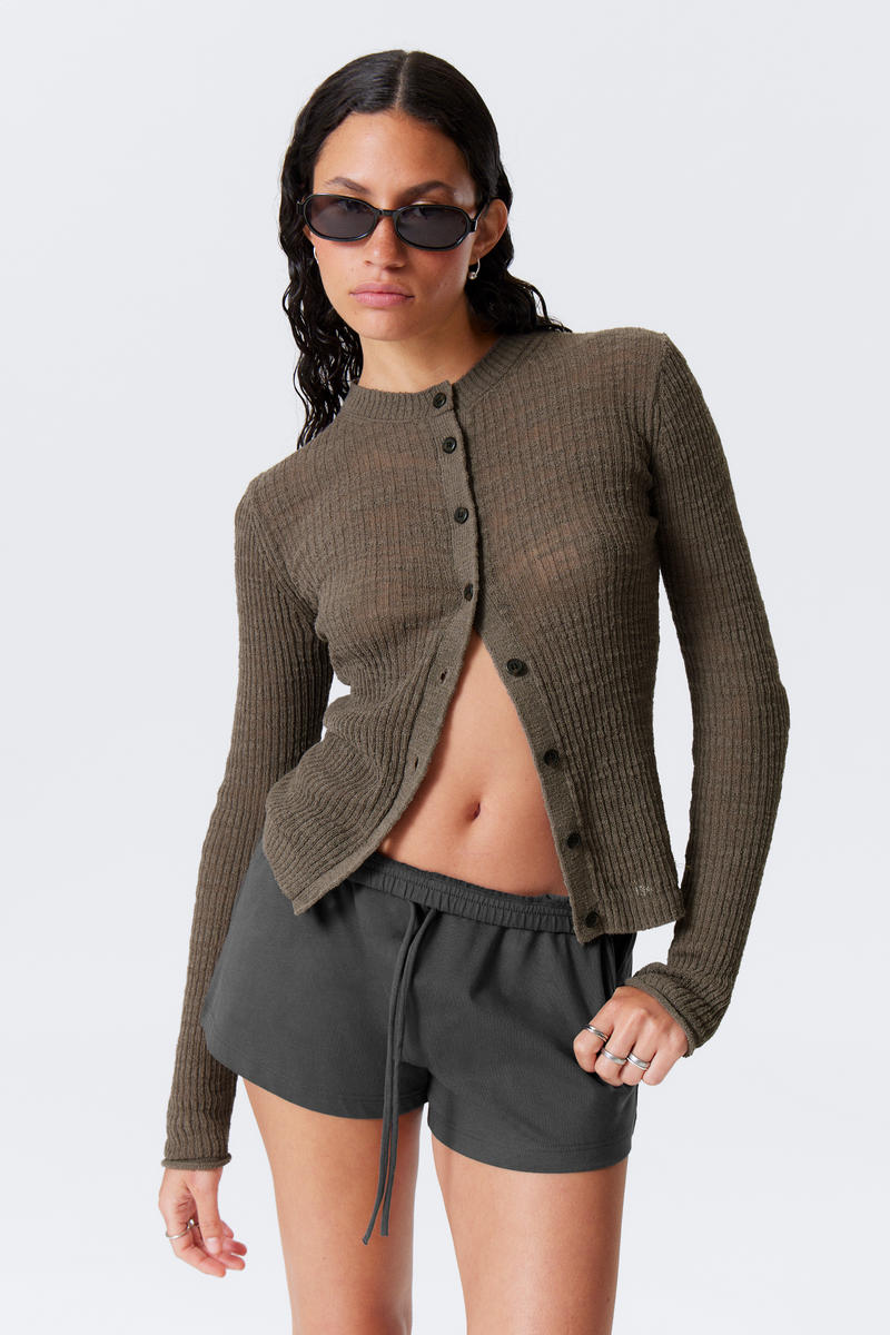 Ribbed Knitted Slim Fit Cardigan Ribbed Knitted Slim Fit Cardigan von Weekday