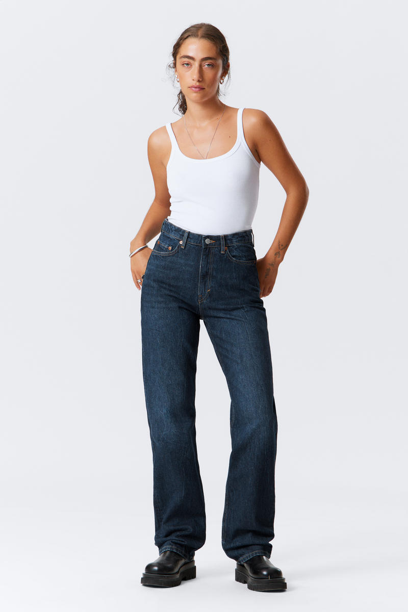 Rowe Super High Waisted Regular Straight Leg Jeans Rowe Super High Waisted Regular Straight Leg Jeans von Weekday