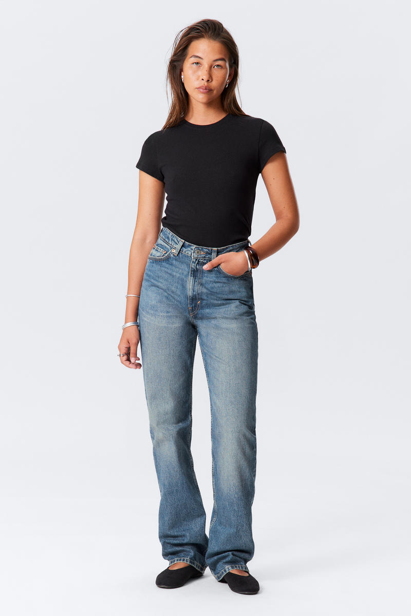 Rowe Super High Waisted Regular Straight Leg Jeans Rowe Super High Waisted Regular Straight Leg Jeans von Weekday