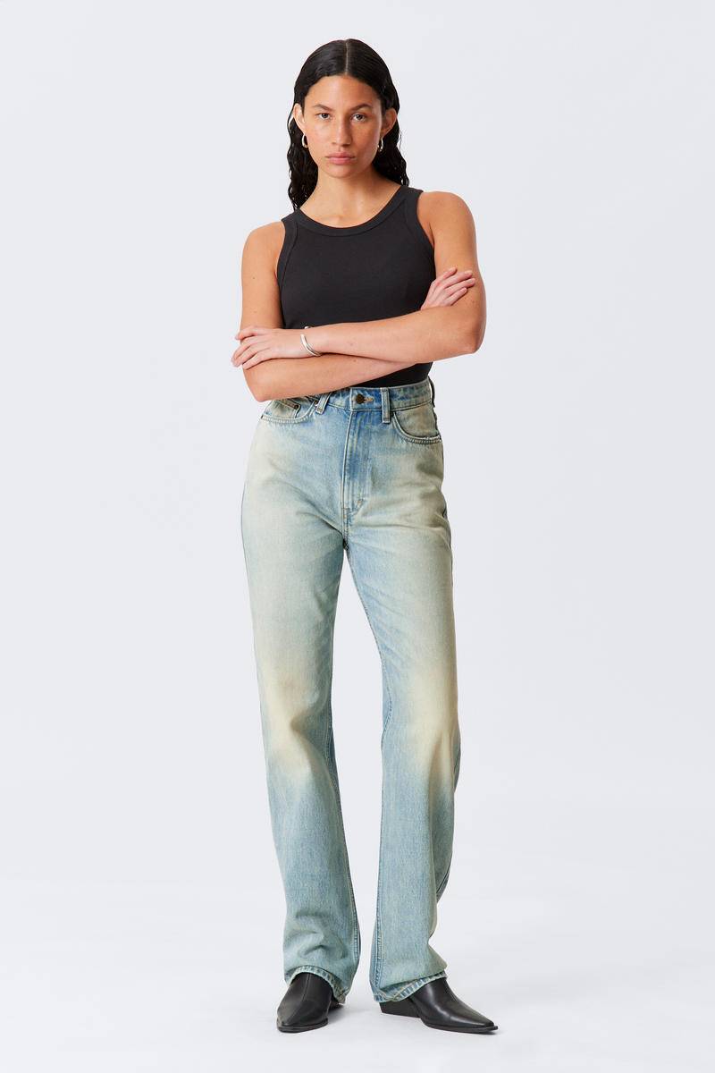 Rowe Super High Waisted Regular Straight Leg Jeans von Weekday