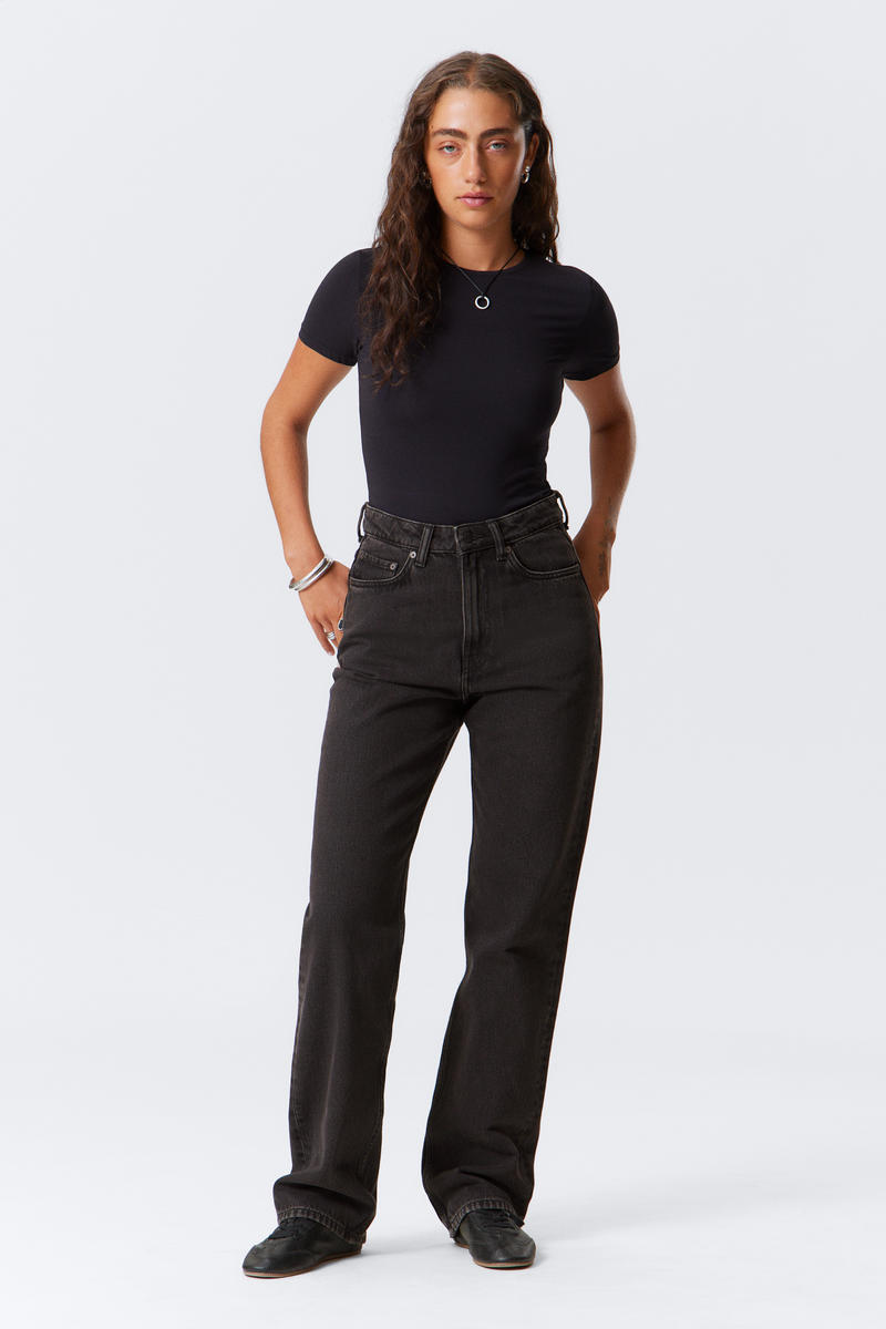 Rowe Super High Waisted Regular Straight Leg Jeans Rowe Super High Waisted Regular Straight Leg Jeans von Weekday