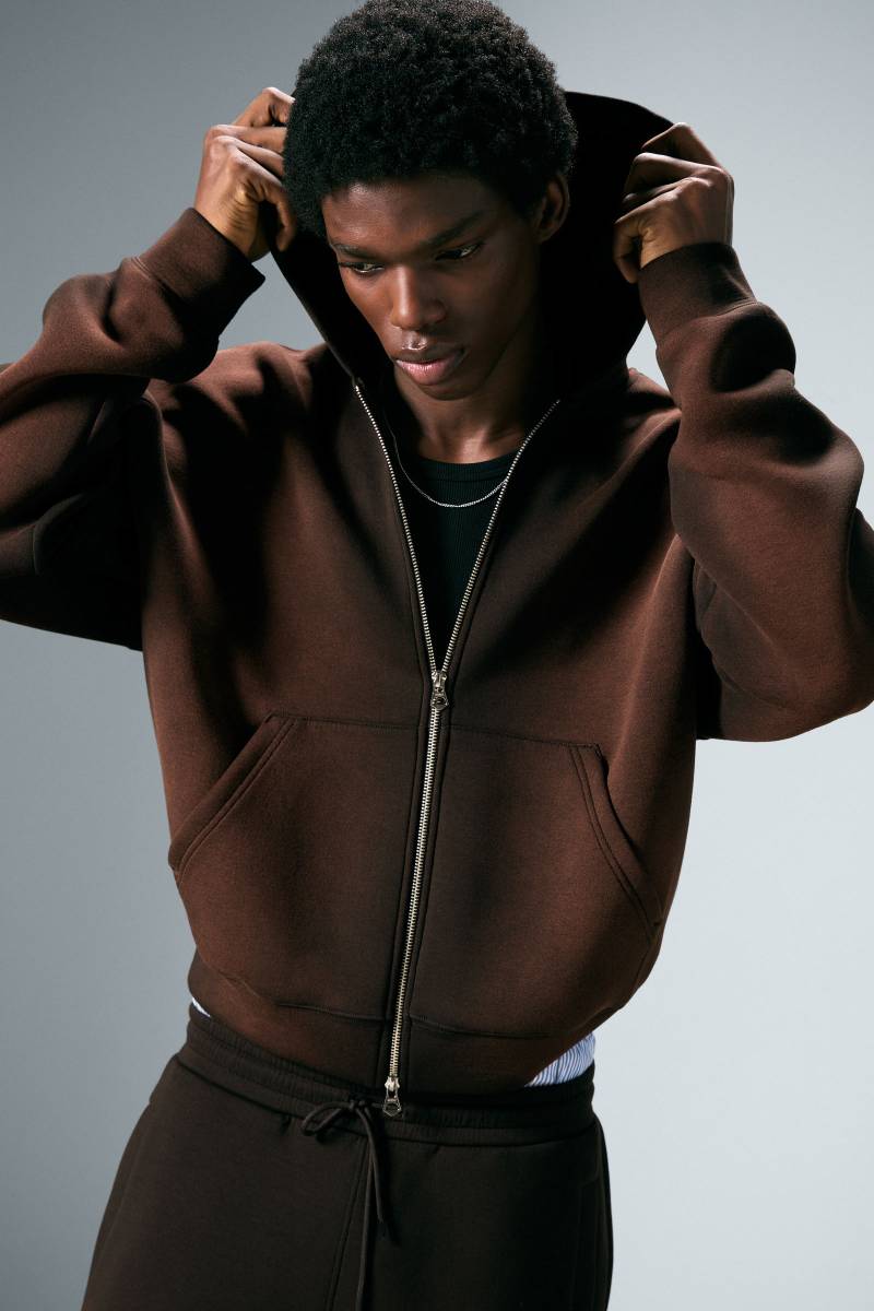 Simon Washed Scuba Zip Hoodie von Weekday