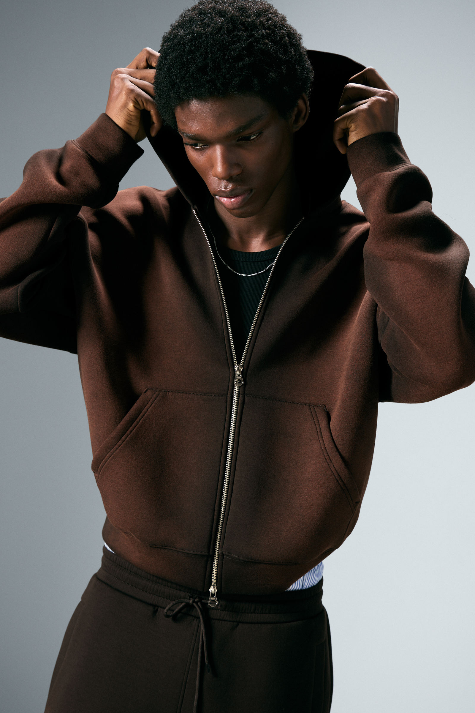 Simon Washed Scuba Zip Hoodie von Weekday