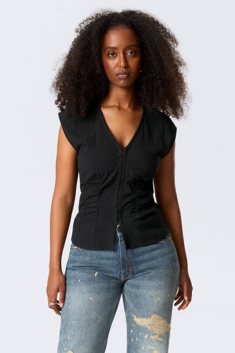 Sleeveless Crinkle Top von Weekday