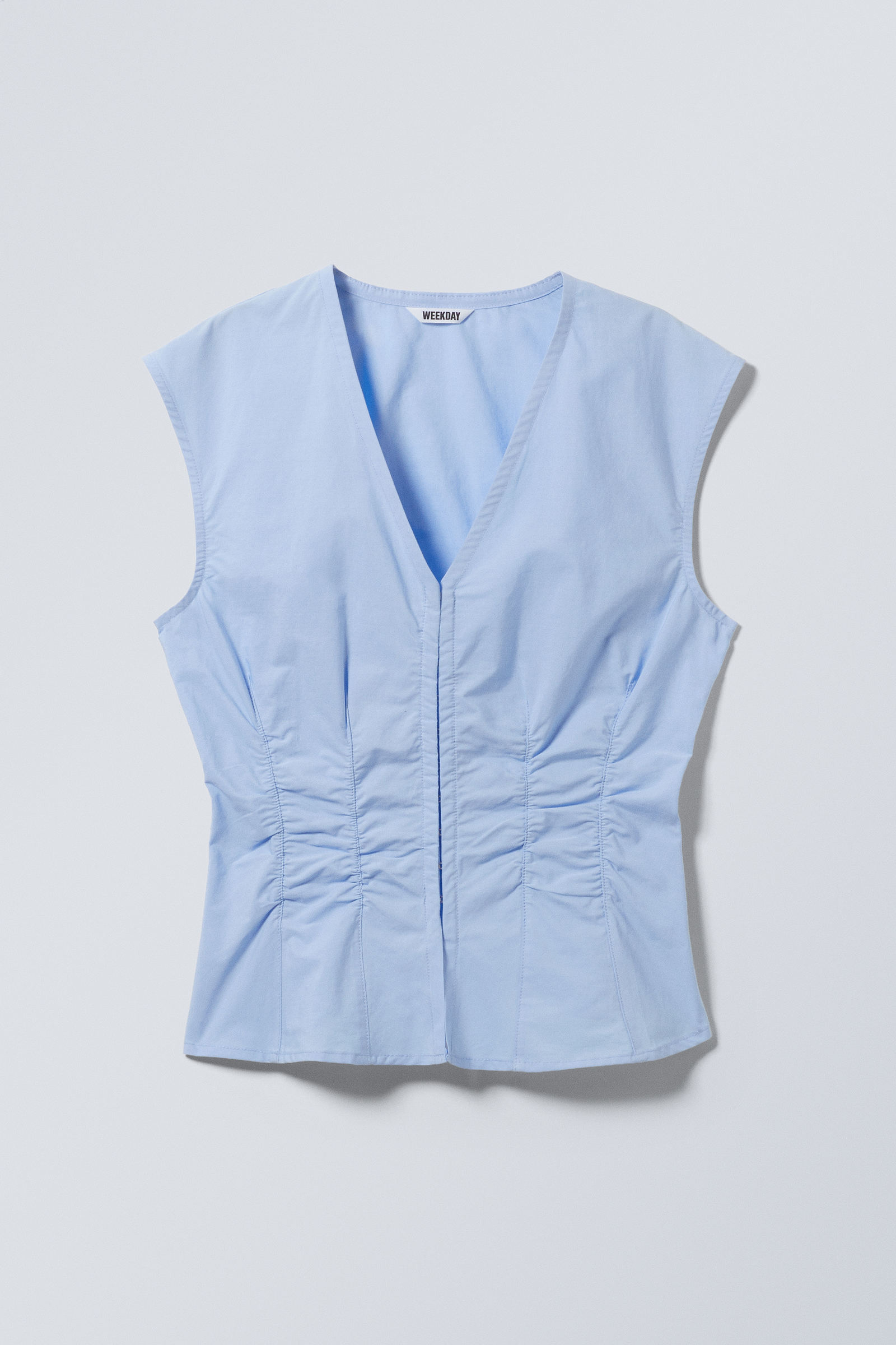 Sleeveless Gathered Poplin Top von Weekday