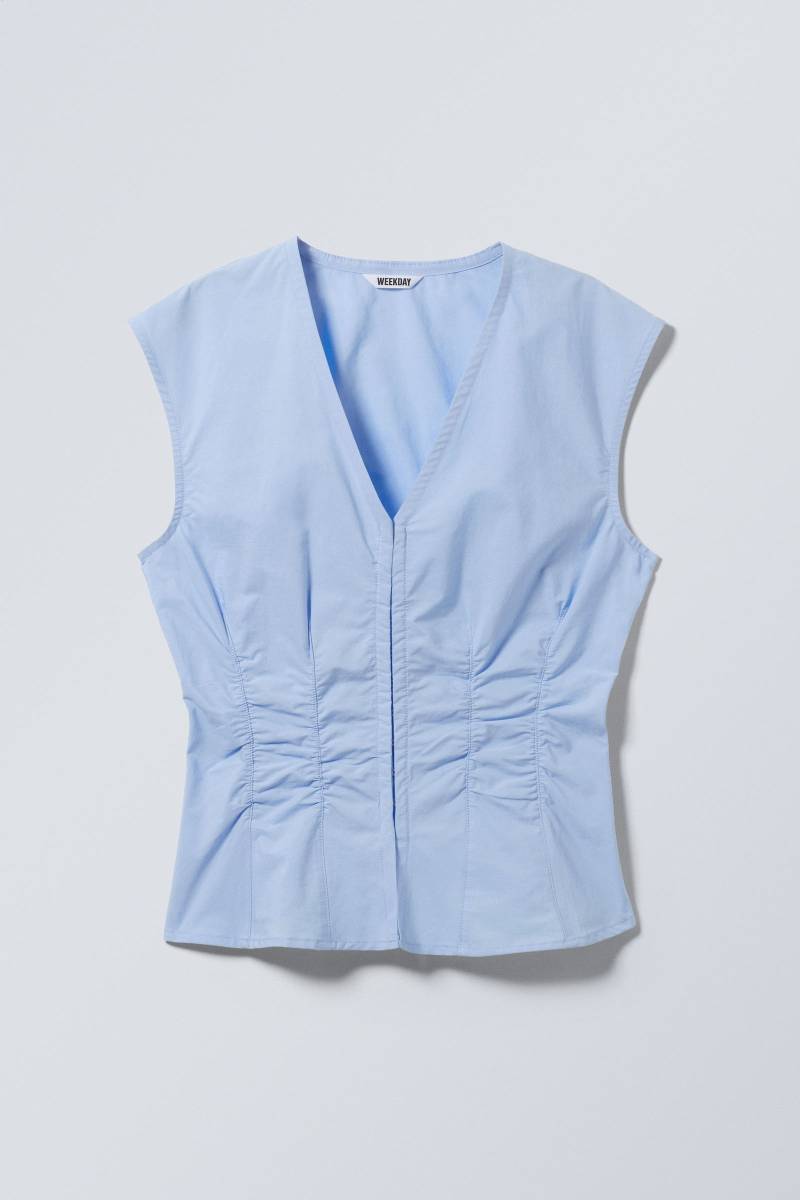 Sleeveless Gathered Poplin Top von Weekday