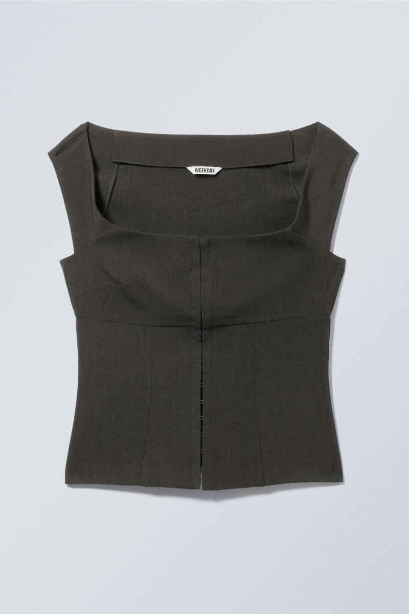 Sleeveless Wide Neck Top von Weekday