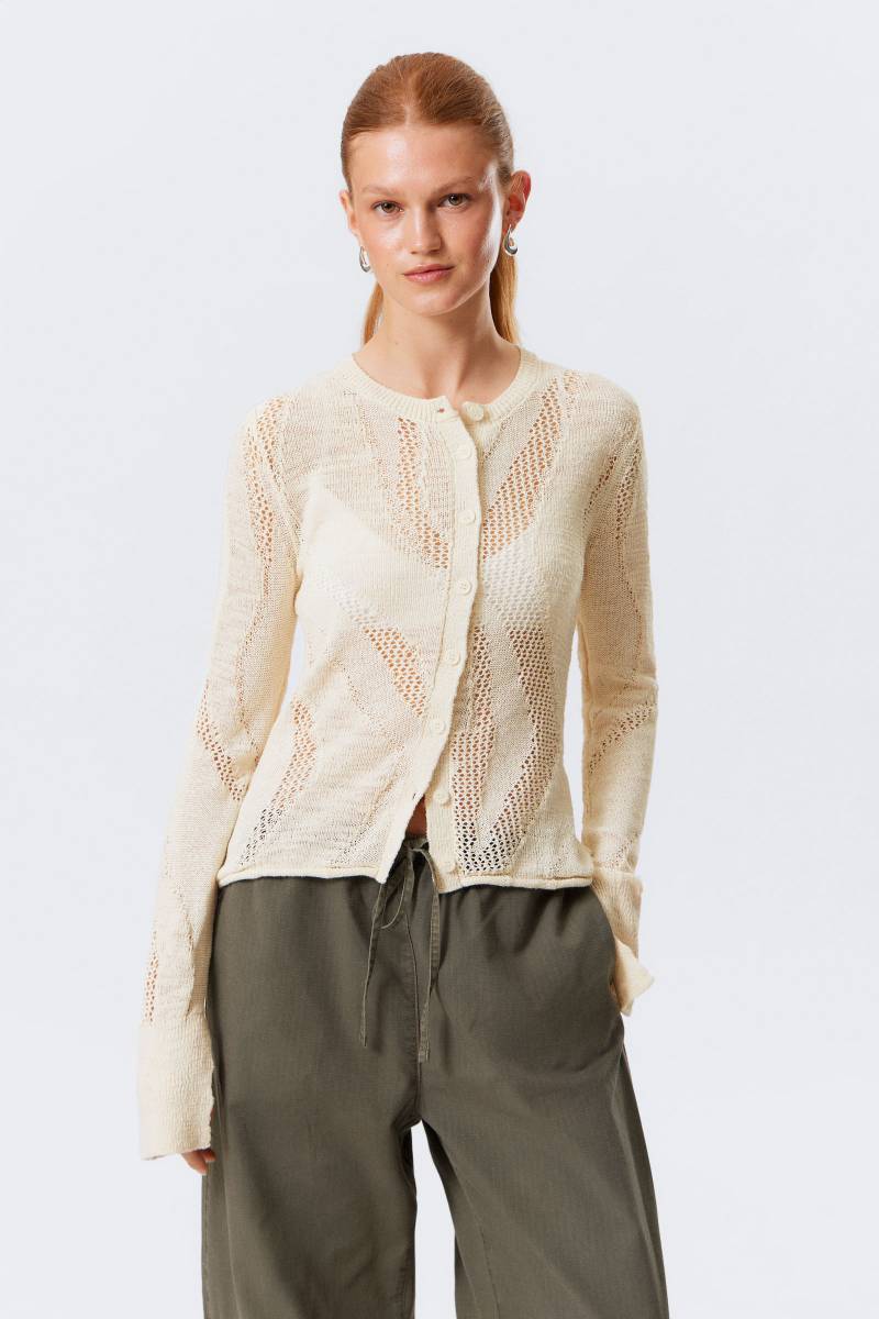 Slim Fit Textured Knit Cardigan von Weekday