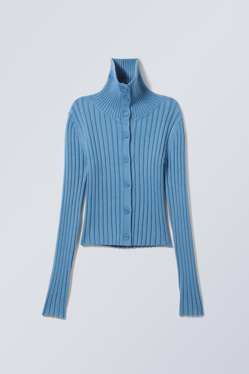 Slim Knitted Turtleneck Cardigan von Weekday
