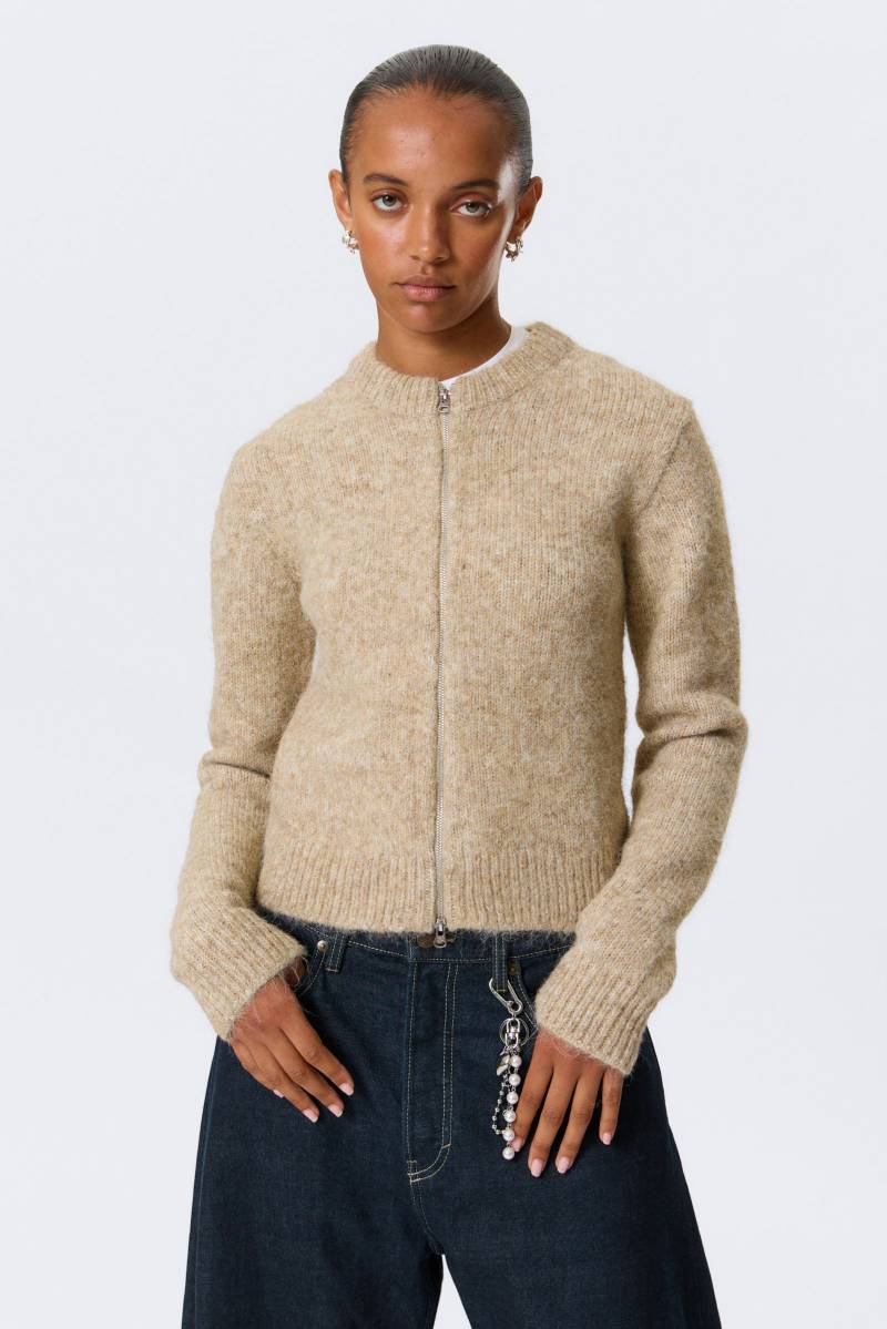 Slim Knitted Zip Cardigan von Weekday