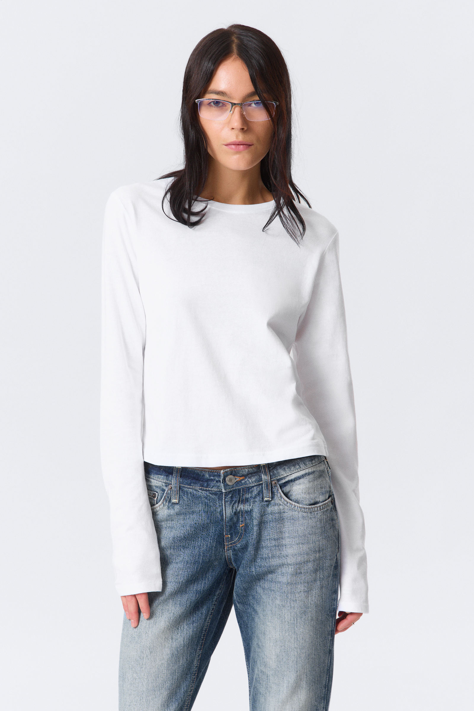 Slim Long-Sleeved Cotton Top von Weekday