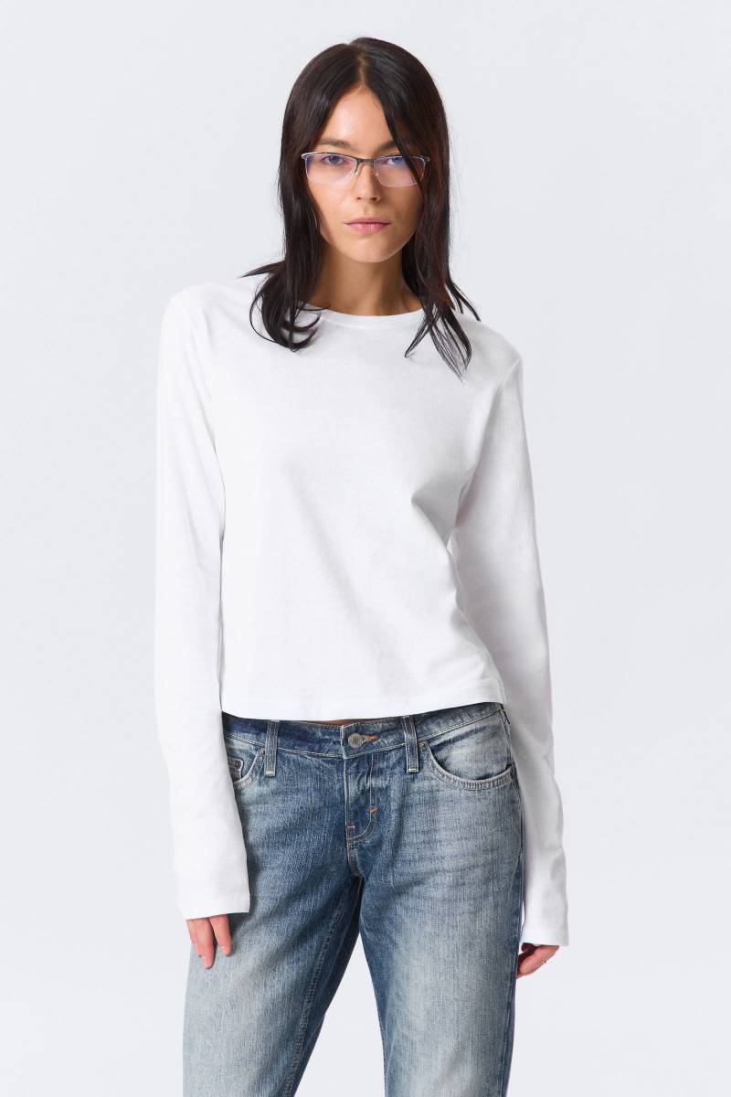 Slim Long-Sleeved Cotton Top von Weekday