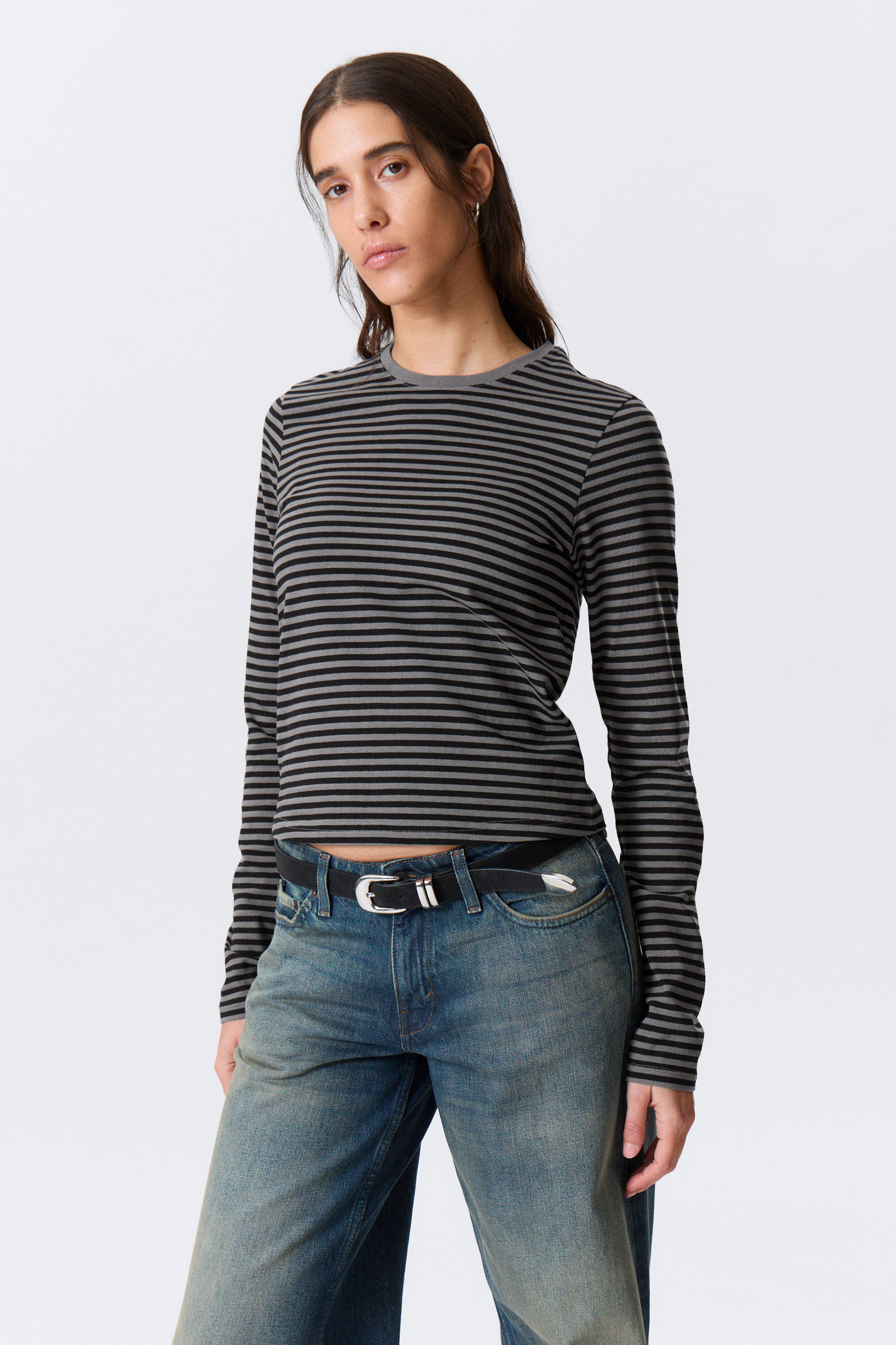 Slim Long-Sleeved Cotton Top von Weekday