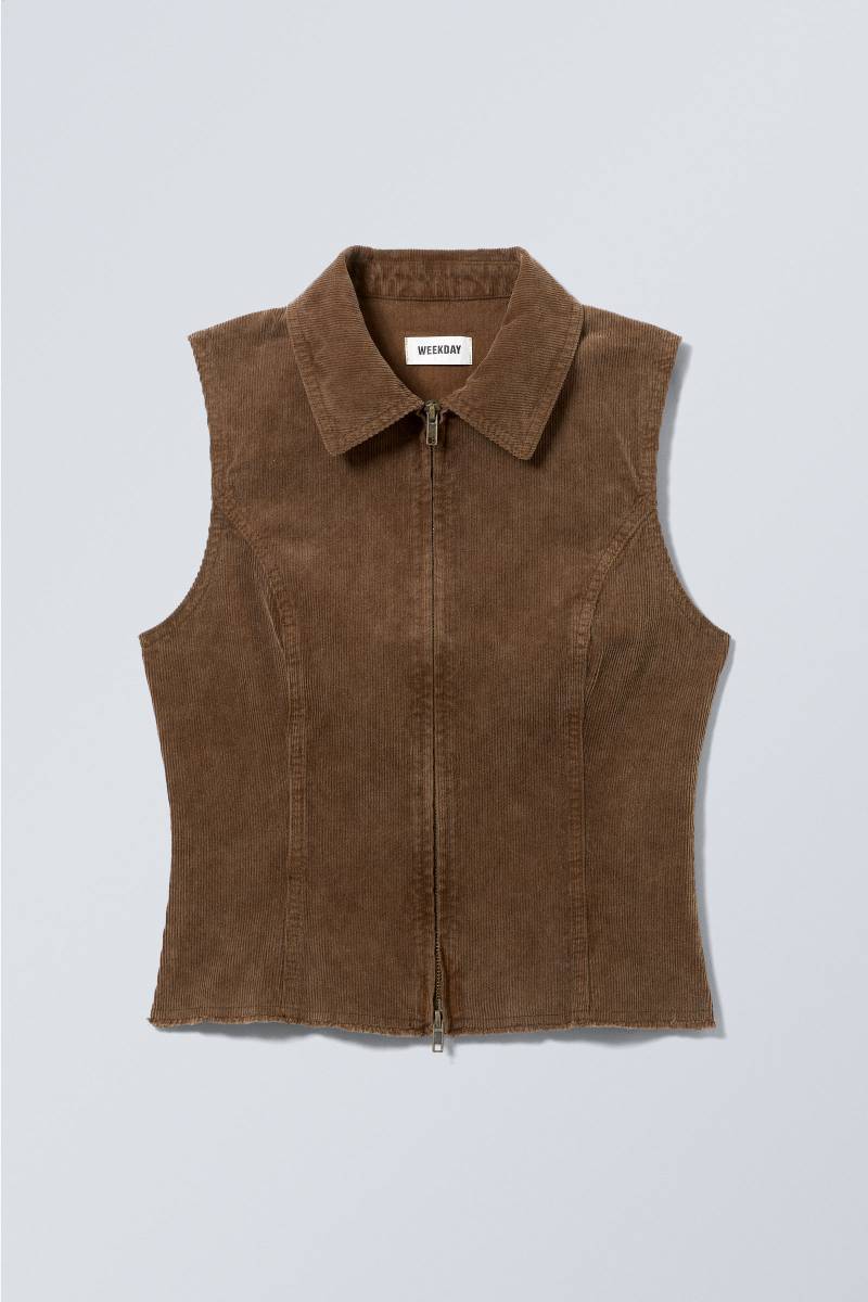 Slim Zip Vest Top von Weekday