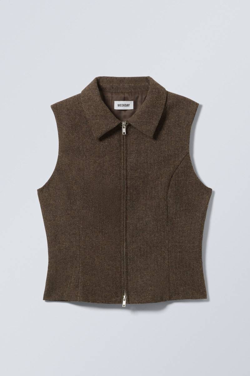 Slim Zip Vest Top von Weekday