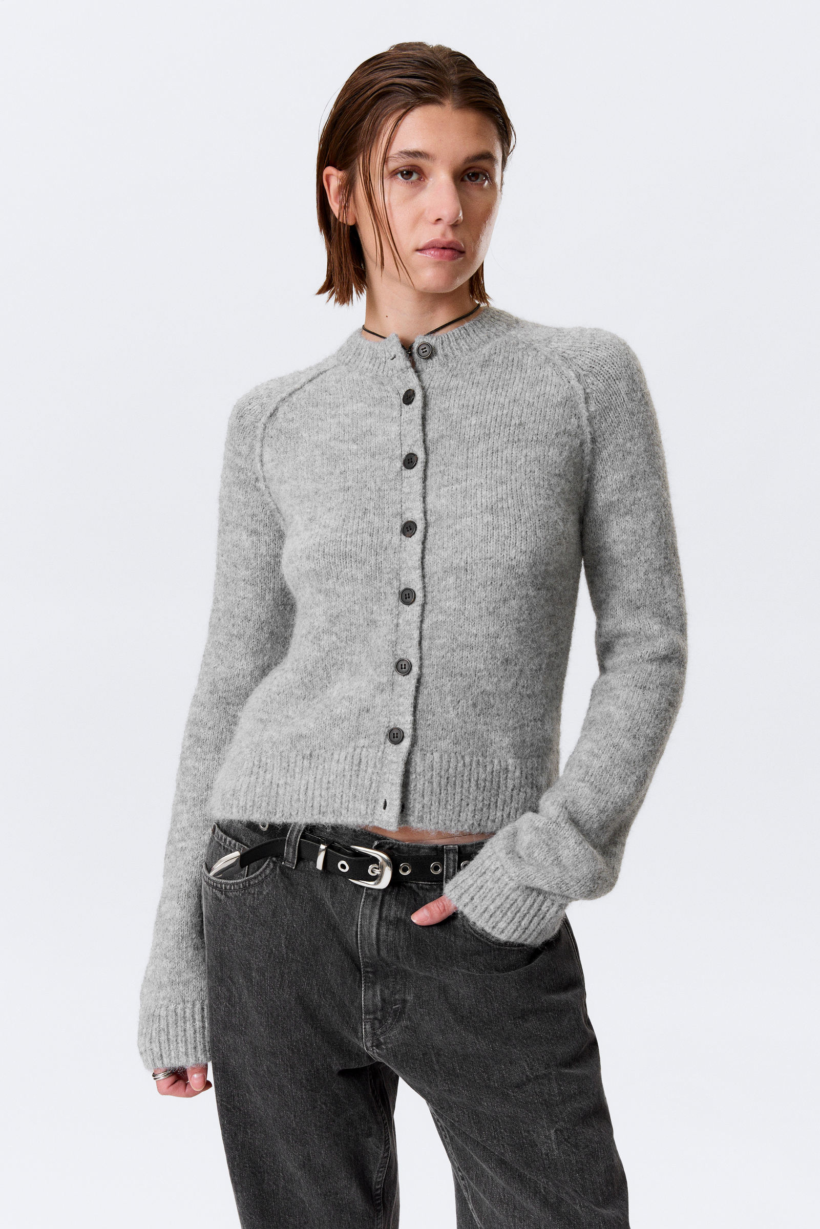 Soft Slim Fit Wool Blend Cardigan von Weekday