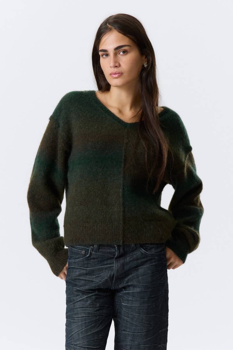 Space Dye V-Neck Knitted Sweater von Weekday