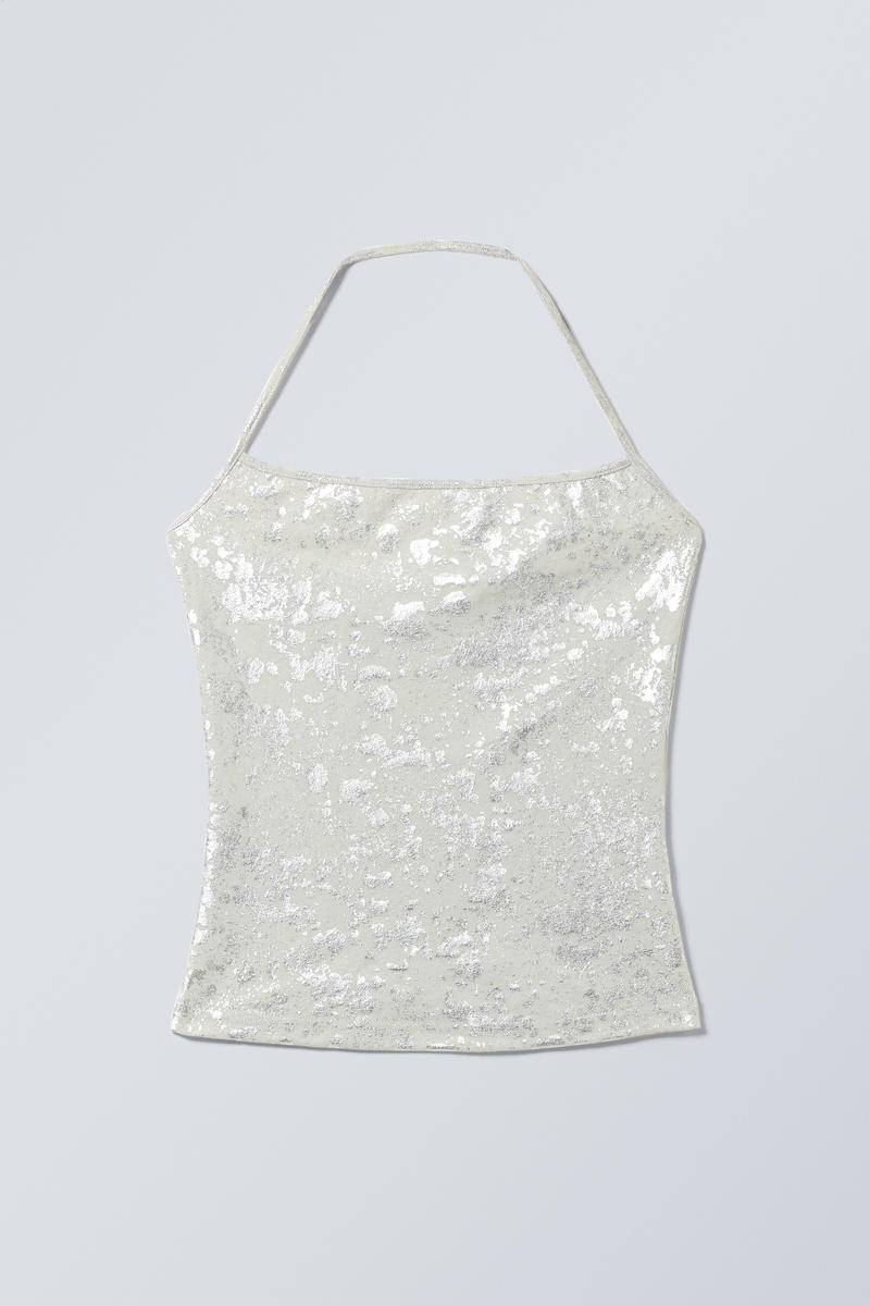 Splatter Halter Neck Top von Weekday
