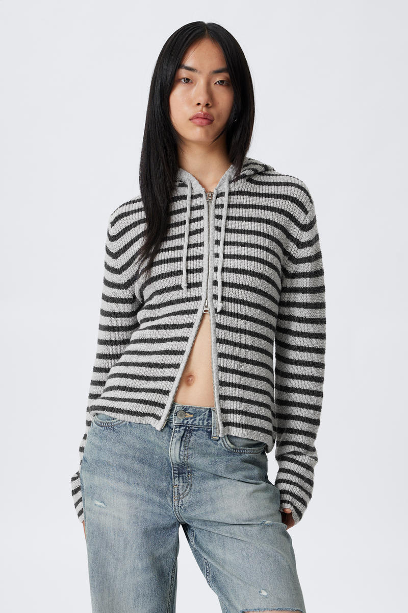 Striped Knitted Slim Fit Zip Hoodie Striped Knitted Slim Fit Zip Hoodie von Weekday