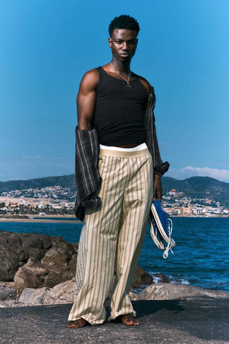 Striped Loose Cotton Pyjama Trousers von Weekday