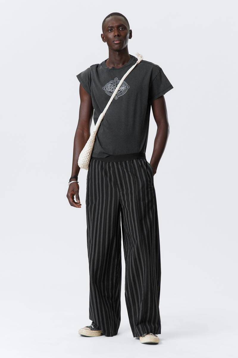 Striped Loose Cotton Pyjama Trousers von Weekday