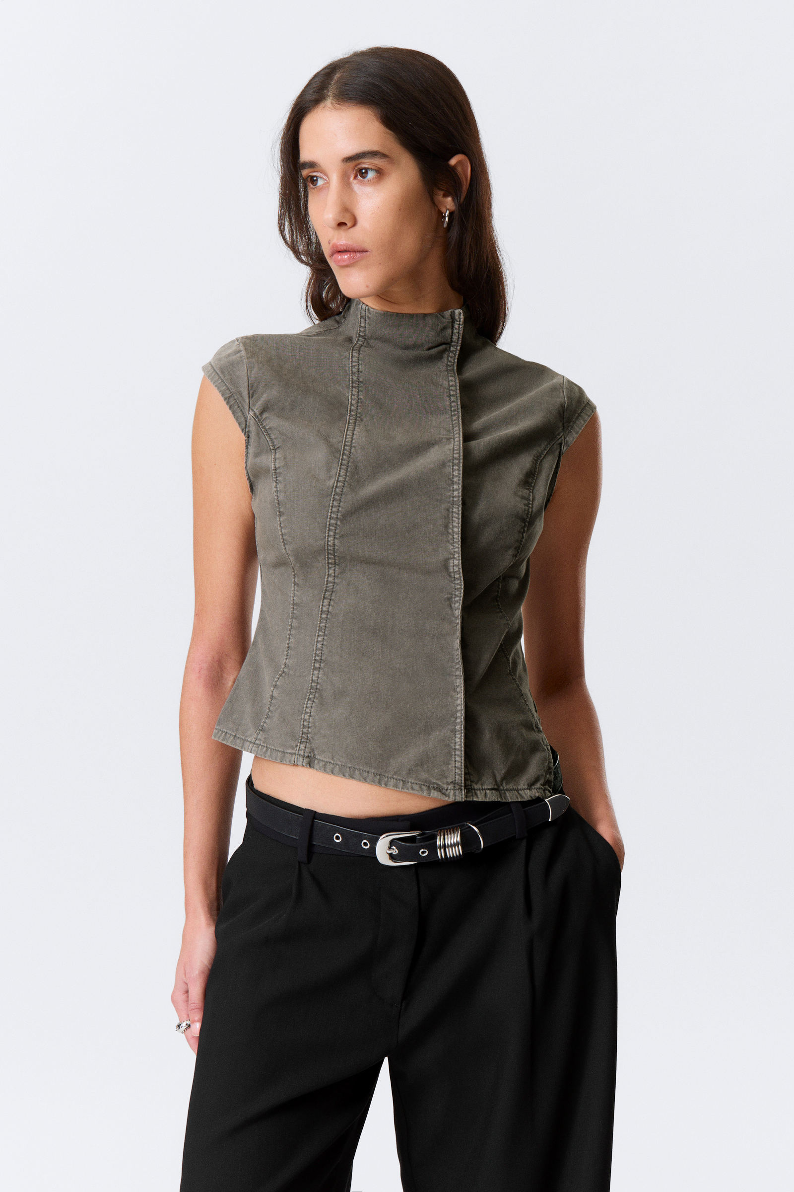 Structured Asymmetric Cotton Top von Weekday