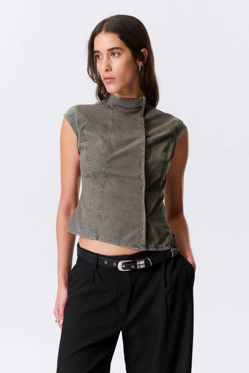 Structured Asymmetric Cotton Top von Weekday