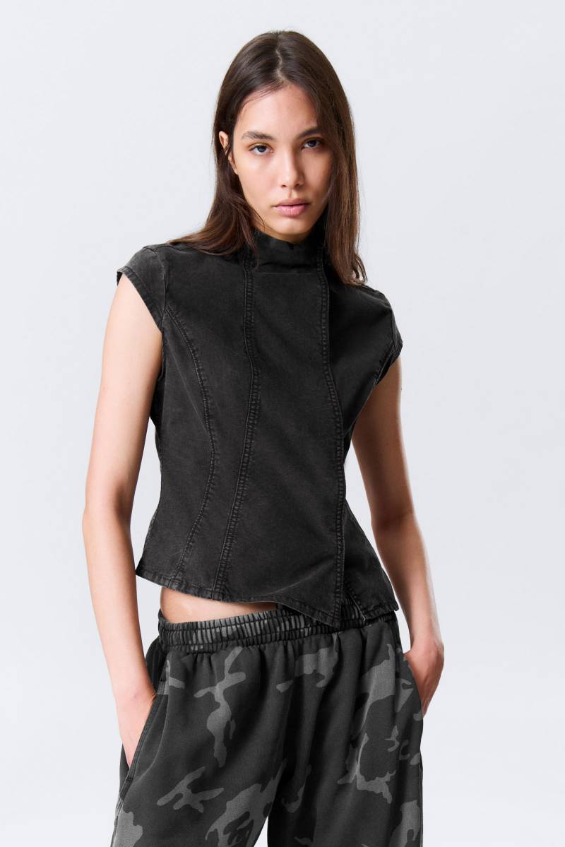 Structured Asymmetric Cotton Top von Weekday