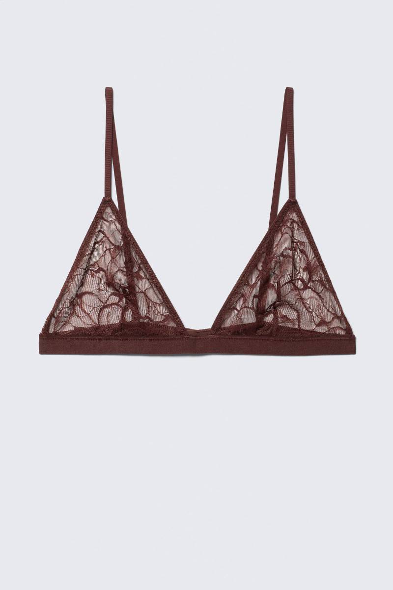 Swirly Lace Triangle Bra von Weekday