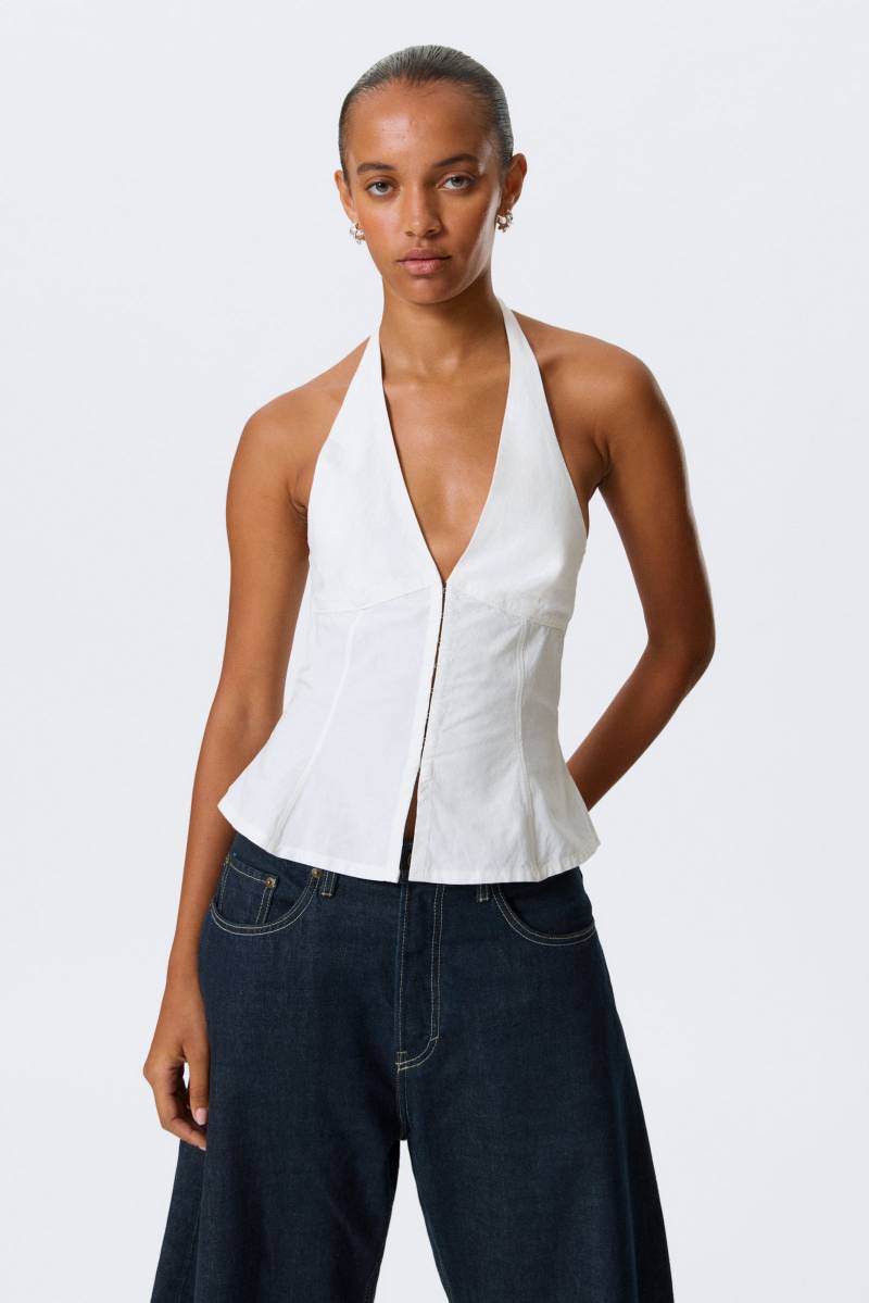 Tie-Back Hook-and-Eye Halterneck Top von Weekday