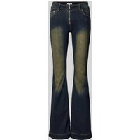 WEEKDAY Flared Jeans im Used-Look mit Reißverschluss Modell 'Inferno' in Jeansblau, Größe 26 von Weekday